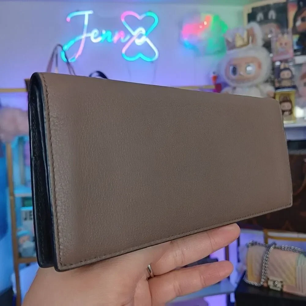 Loewe Limited Edition Skull Tan Brown Leather Large Size Bi-Fold Wallet Men’s Wo